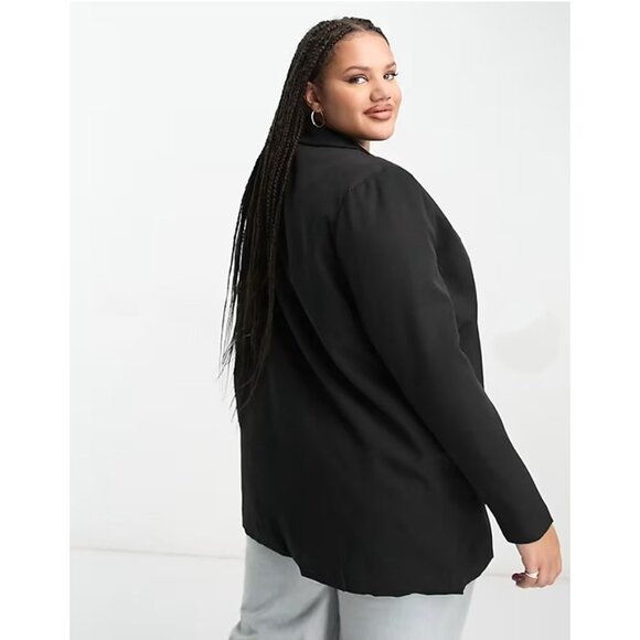 nwt ASOS Heartbreak Plus, Oversized Dad Blazer in Black - Size 3X - Picture 8 of 9